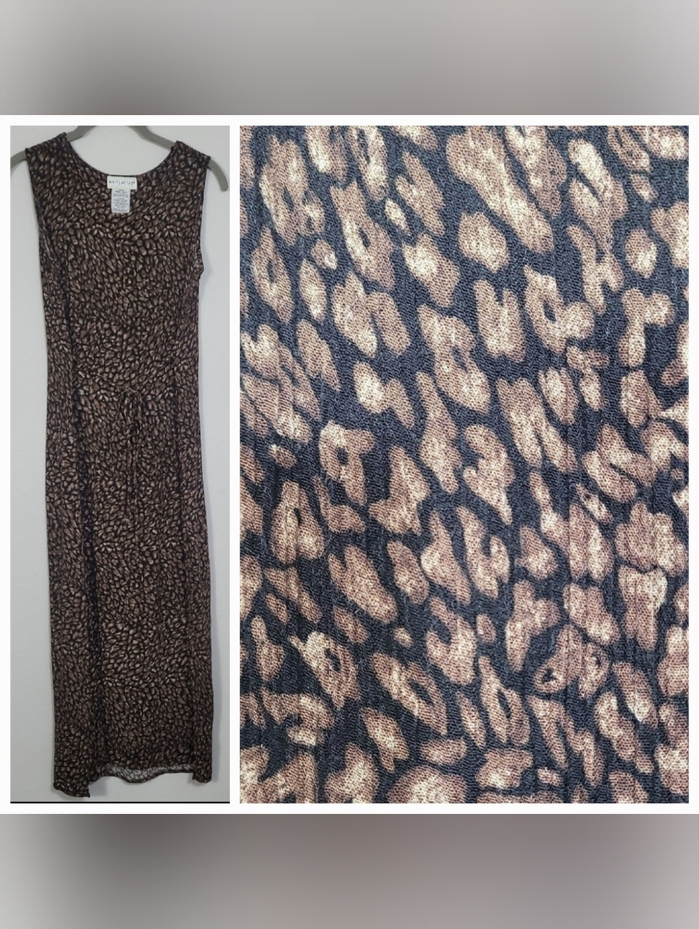 Y2K White Stag Dark Floral Maxi Dress Size S Brown Black Fairycore Whimsigoth
